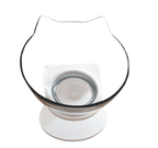 Tigela Elevada Transparente e Antiderrapante para Gatos