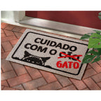 Tapete de Entrada Cuidado com o Gato