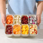 Organizador de Alimento Acrílico Com 8 Divisórias Para Frutas Legumes e Petiscos Transparente