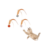 Brinquedo Bolinha de Borracha com Penas para Gatos