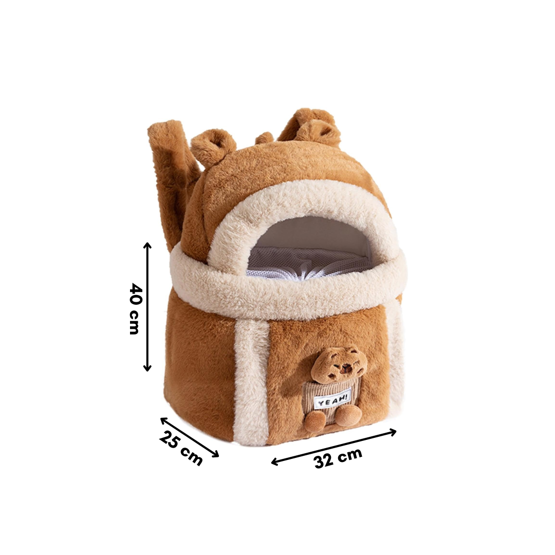 Mochila de Pelúcia para Transporte de Gatos