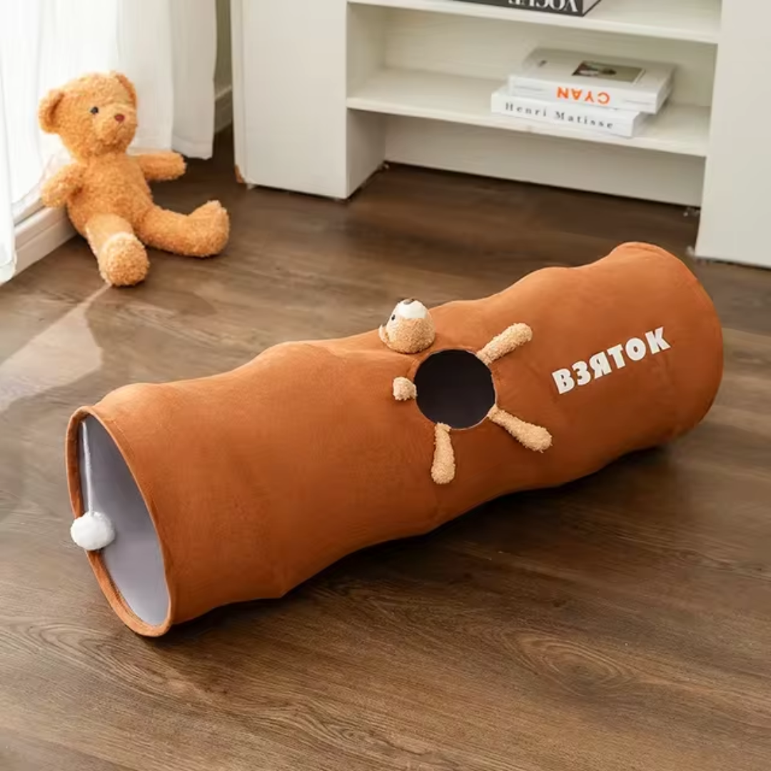 Túnel Dobrável Ursinho para Gatos