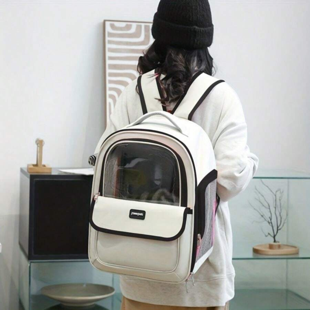 Mochila de Transporte com Janela Transparente para Gatos