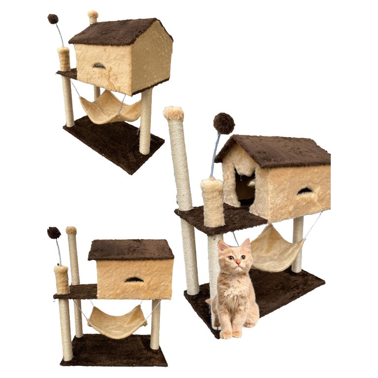 Arranhador Casa com Rede para Gatos
