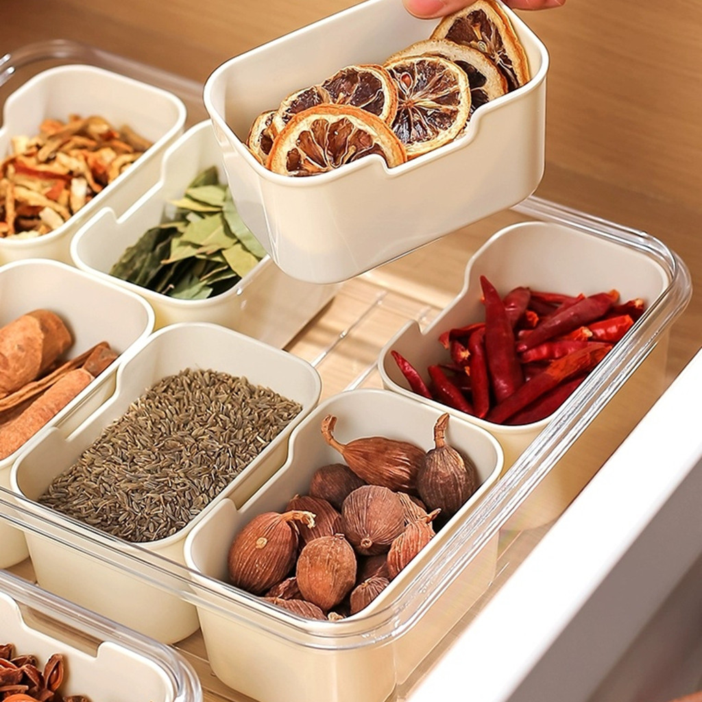 Organizador de Alimento Acrílico Com 8 Divisórias Para Frutas Legumes e Petiscos Transparente