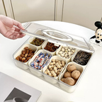 Organizador de Alimento Acrílico Com 8 Divisórias Para Frutas Legumes e Petiscos Transparente