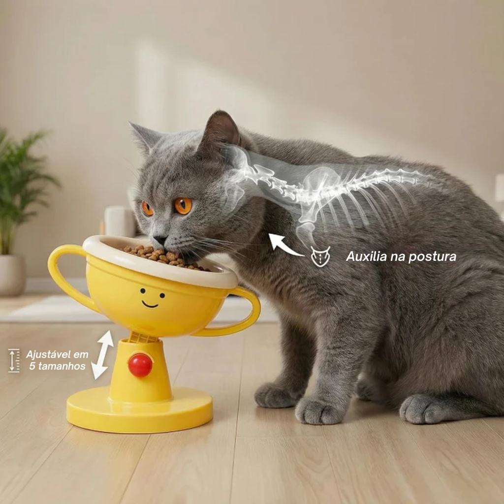 Tigela Inclinável de Cerâmica para Gatos
